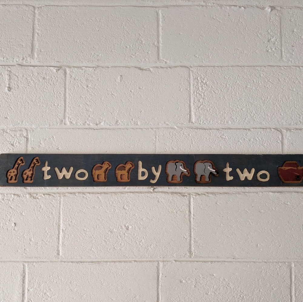 Noah's Ark Wooden Sign "two by two"